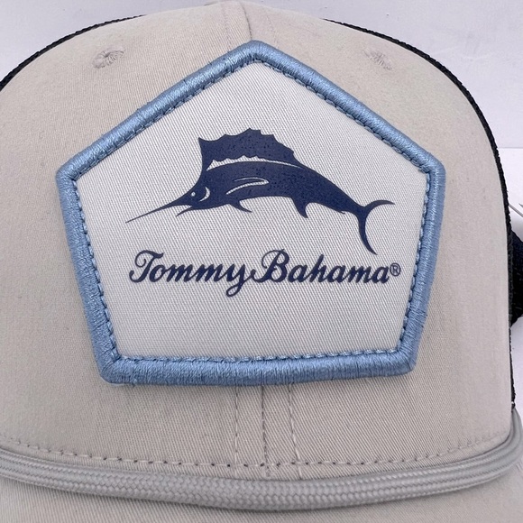 TOMMY BAHAMA CAP/HAT, MARLON FISH LOGO, BLACK COOL MESH,ADJUT STRAP, GREY COLOR - Picture 5 of 12
